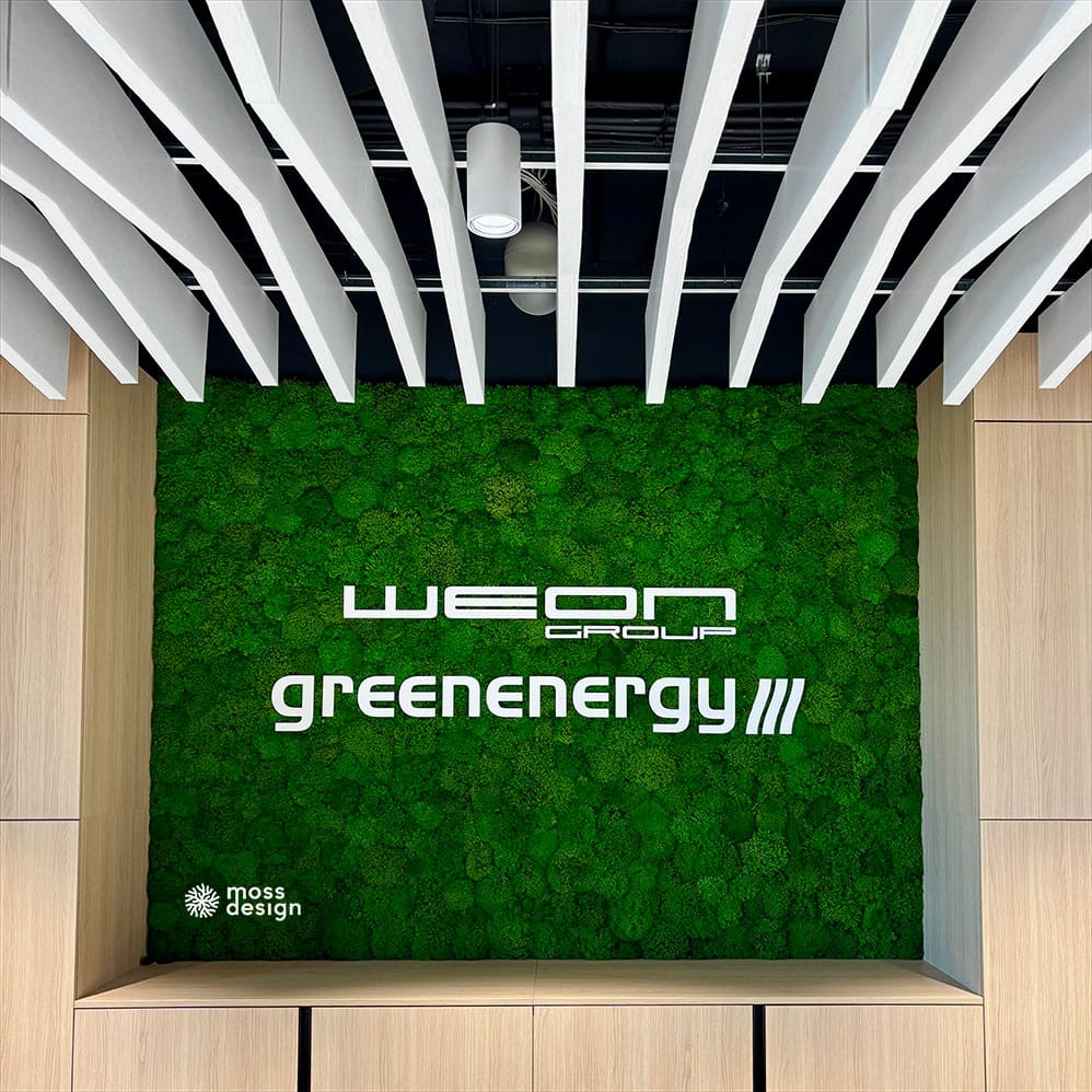 Weon Rfx Colours Mooshügel-Flechtenwand mit individuellem Weon-Logo - Greenenergy